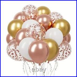 Rose Gold & Black Happy Birthday Balloons Birthday Set Balloon Party Decoration