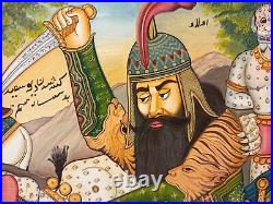 Rustam Kills White Deev Handmade Miniature Shahnameah Painting