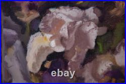 SALE ORIGINAL Oil Canvas PAINTING White Iris, Floral Realist Small Art SALE ORIGINAL Oil Canvas PAINTING White Iris, Floral Realist Small Art