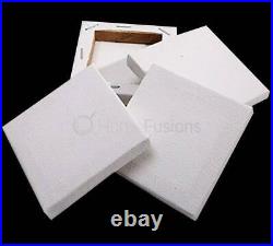 SET OF 4 HILLINTON ARTISTS SQUARE BLANK CANVAS WHITE STRETCHED CANVAS 20 x 20CM