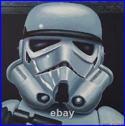 STAR WARS 1977 ORIGINAL ART Imperial Stormtrooper' Canvas Painting (20cmx20cm)