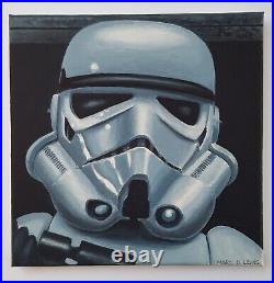 STAR WARS 1977 ORIGINAL ART Imperial Stormtrooper' Canvas Painting (20cmx20cm)
