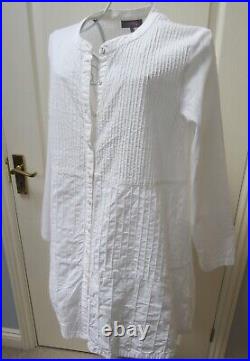 Sahara Tunic Shirt Top Size S 10 14 White Pintuck Relaxed Lagenlook Boho Arty