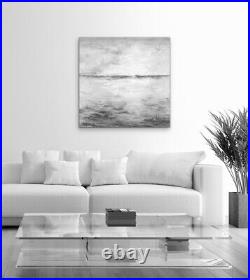 Shades of Gray Original Oil Painting black & white abstract landscape modern