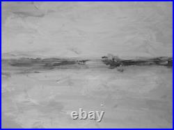 Shades of Gray Original Oil Painting black & white abstract landscape modern