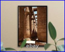 Shadows of Karnak, Luxor Wall Art Decor Poster, Canvas, Framed Print Egypt