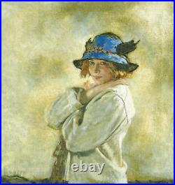 Sir William Orpen Blue Hat british irish artist Green Artwork PAPER or CANVAS