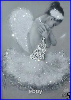 Sparkle Glitter canvas picture Crystal Ballerina any size
