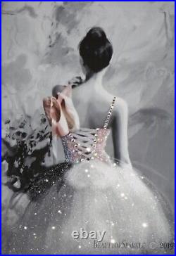 Sparkle Glitter crystal wall canvas print Ballerina, any size! Free Delivery