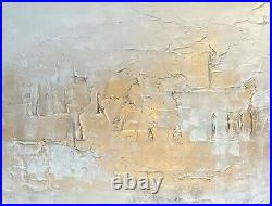 Stunning Original Textured Gold & White Canvas Painting Kerry Bowler