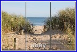 Stunning beach scene canvas print reeds sand and sea sandbanks