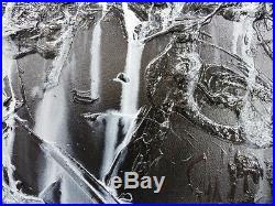 Textured Abstract Painting Art Canvas Black White 240cm x 100cm Franko Australia