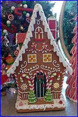 Tk Maxx Christmas Huge Candy Cane Light Up & Musical Gingerbread House RARE