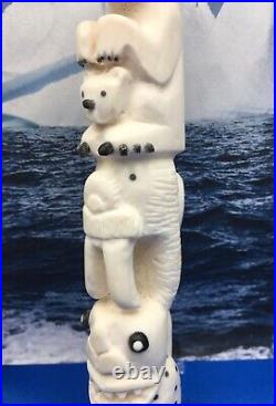 Tupilak. Polar Bear. Inuit handicraft. Bone carving. Artgreenland