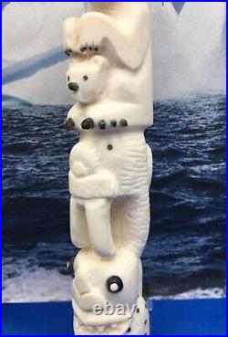 Tupilak. Polar Bear. Inuit handicraft. Bone carving. Artgreenland
