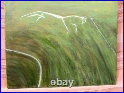Uffington White Horse' Acrylic painting on canvas, 40x30x3/4inch canvas size