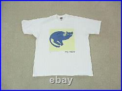 VINTAGE Andy Warhol Shirt Adult Extra Large White Yellow Cat Art Artist Mens 90s