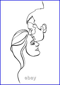 Valentine's Day Gift for Him or Her Custom LINE ART portrait commission