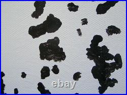 Very Large Black And White Abstract River And Trees Landscape Painting On Canvas
