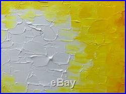 Very Large Original Yellow Red White Circle Sun Abstract Painting Acrylic Canvas