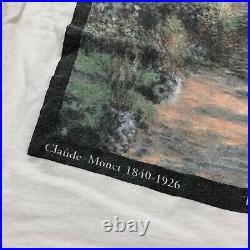 Vintage 1990s Claude Monet Artists Garden Art T Shirt White Rare Museum Medium