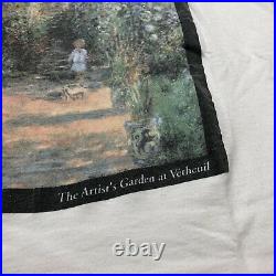 Vintage 1990s Claude Monet Artists Garden Art T Shirt White Rare Museum Medium