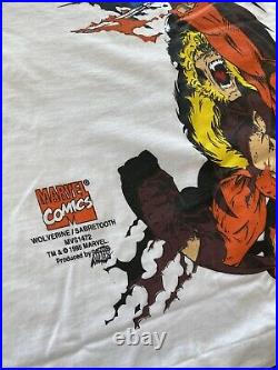 Vintage 1995 Marvel Comics Wolverine Sabretooth Comic Book Promo Shirt XL RARE