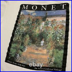 Vintage 90s Claude Monet Artists Garden Art Shirt White Rare Museum Promo Sz XL