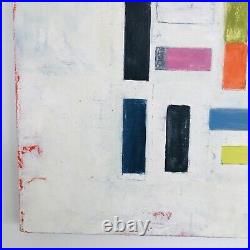Vintage CALIFORNIA Abstract ANKI GELB Oil Canvas Modernism MCM Color Block WHITE