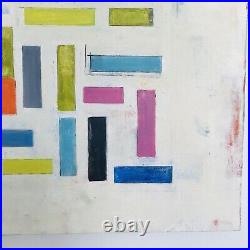 Vintage CALIFORNIA Abstract ANKI GELB Oil Canvas Modernism MCM Color Block WHITE