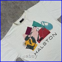 Vintage Halston Andy Warhol Tshirt Art 1982 Graphic Tee Fame In Fashion Crew