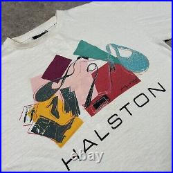 Vintage Halston Andy Warhol Tshirt Art 1982 Graphic Tee Fame In Fashion Crew