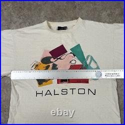 Vintage Halston Andy Warhol Tshirt Art 1982 Graphic Tee Fame In Fashion Crew