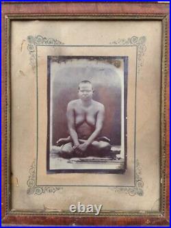 Vintage Indian Hindu Holy Man Black & White Picture Photograph Print Framed