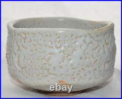 Vintage Japanese Pottery Tea Bowl Chawan Shino Ware Ceremony Artist Sgn