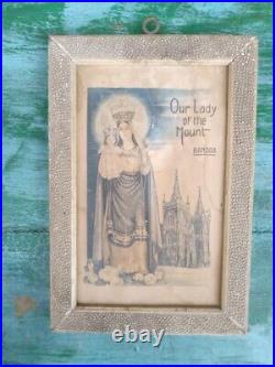Vintage Photograph Frame Lady Of Mount Bandra Miniature Wall Hanging Wall Decor