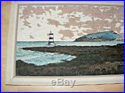 Vintage Welsh Oil Painting Charles White West Wales Seascape Welsh Artist 1964