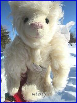 Vintage White Schulte Long Mohair Teddy Bear Threads Lilly 14 Artist Livingston
