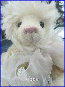 Vintage White Schulte Long Mohair Teddy Bear Threads Lilly 14 Artist Livingston