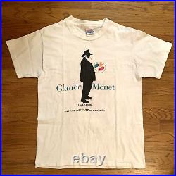 Vtg Claude Monet T-Shirt Artist Painter Made USA 1995 Single Stitch Art Tee Sz M