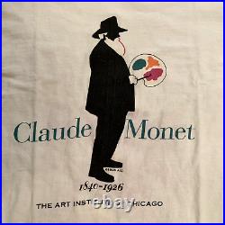 Vtg Claude Monet T-Shirt Artist Painter Made USA 1995 Single Stitch Art Tee Sz M