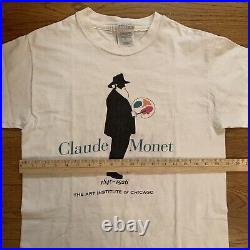 Vtg Claude Monet T-Shirt Artist Painter Made USA 1995 Single Stitch Art Tee Sz M