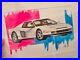 WHITE_FERARRI_MIAMI_VICE_MOVIE_CAR_Painting_Original_Wall_Art_Mounted_Picture_01_islv