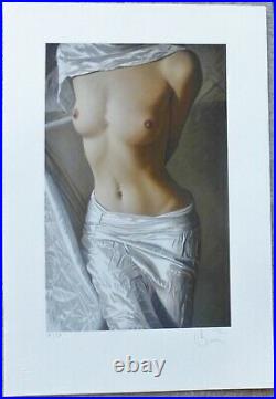 WILLI KISSMER Erotic 3 white sheets Nude Lim. No. 16/50 HAND SIGNED GERMAN ARTIST