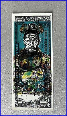 Walter White BREAKING BAD ART PRINT on U. S. Dollar S&N by artist w cert. Auth