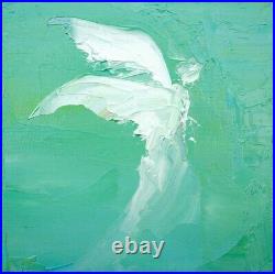 White Angel Original Oil painting on canvas 6x6inch (unframed) NEW