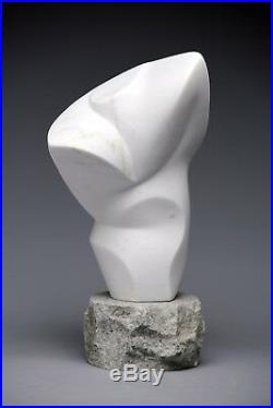 White Marble Stone Sculpture, Abstract Male Torso