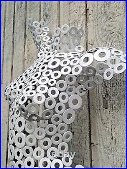 White Metal Wall Art Sculpture Nude female Torso by Holly Lentz