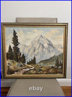 White Mountain Village oil paint Signed By Artist Very Old Framed