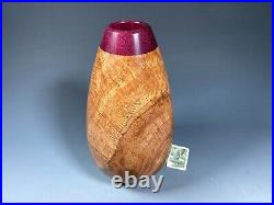 White Oak/Purpleheart G+ Vase #15455 made by Smithsonian Artist, David Walsh